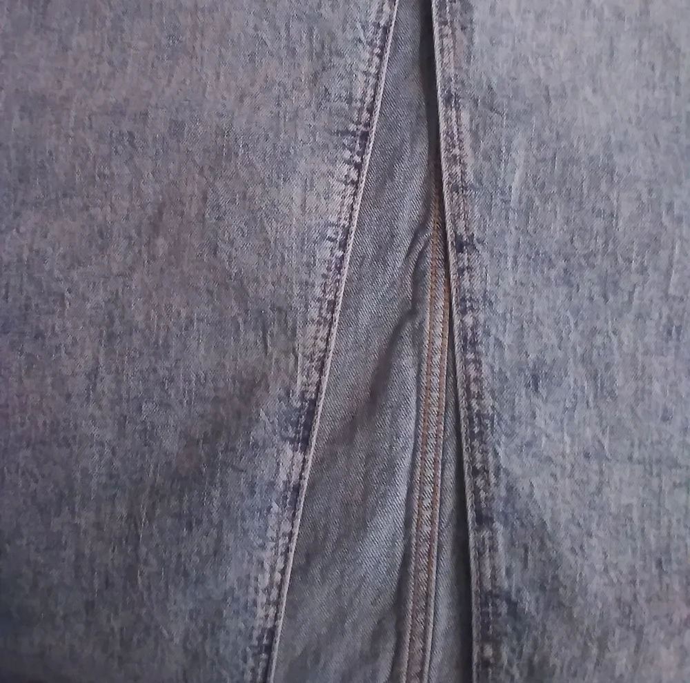 Wild Fable Womens Long Denim Jean Skirt Raw Waist Pockets Zip Front Size 6/R